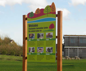 Entrance and directional signage for country park