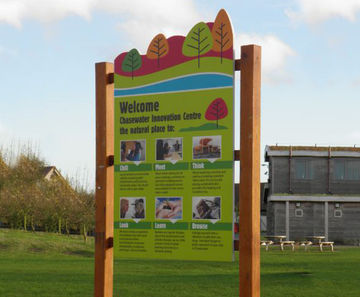 Entrance and directional signage for country park