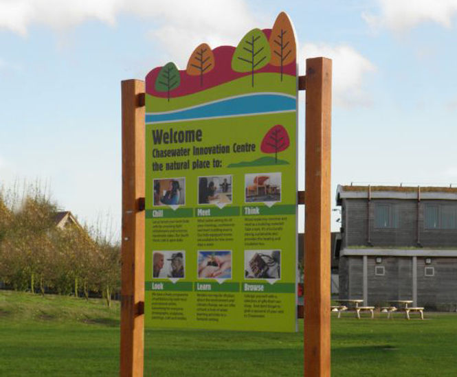 Entrance and directional signage for country park