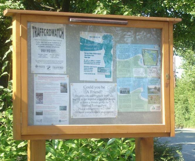 Solid oak outdoor timber display cases Shelley Signs