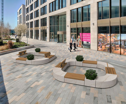 Metrolinia - modular planter and seating in concrete or natural stone