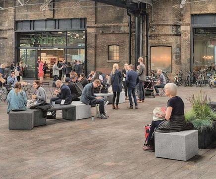 Tenplo Hollow Bench - modular concrete outdoor seating