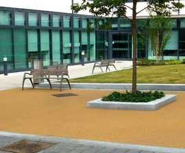 Resin bound surfacing for communal courtyards