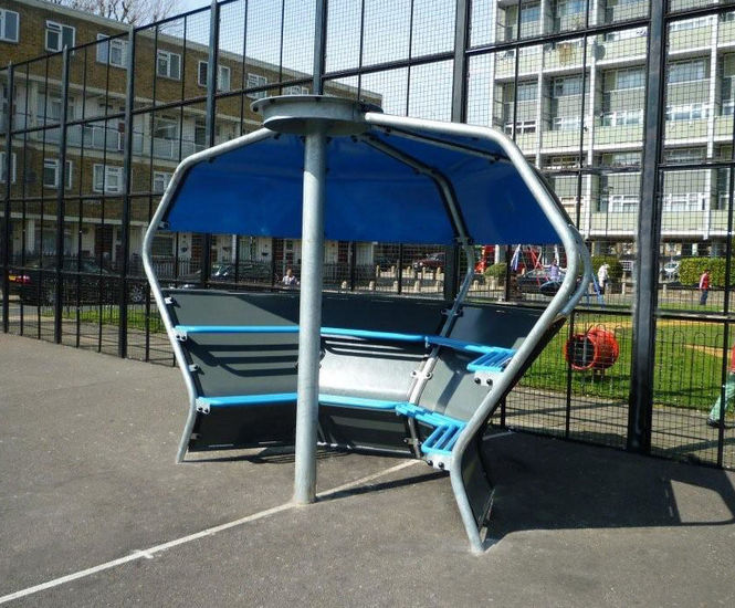 Pod - modular steel youth shelter for parks and playgrounds