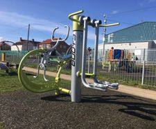 Inclusive play and outdoor gym equipment for play area