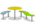 Blossom Table with Bean and Pod Bench - wheelchair-accessible 3