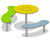 Blossom Table with Bean and Pod Bench - wheelchair-accessible 0