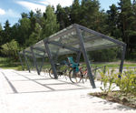 Edge - contemporary glass and stainless steel cycle shelter