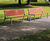 Miela cast aluminium park bench with wooden slats 0