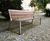 Miela cast aluminium park bench with wooden slats 1