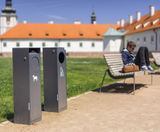 Crystal fully-enclosed all-steel outdoor litter bin - on this page