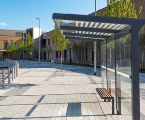 Bus shelters for new care units at Omagh Hospital