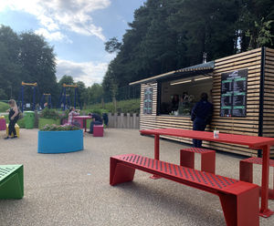 Colourful street furniture for Stormont play park refurb