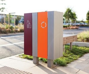 Nanuk Litter Bin - outdoor steel and wood litter bin for public spaces