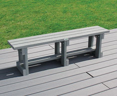 Backless Bench -  100% recycled plastic outdoor seating for public spaces