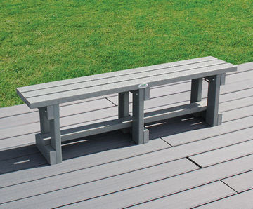 Backless Bench - 100% recycled plastic outdoor seating for public spaces