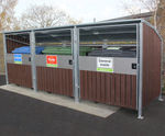 100% recycled plastic and galvanised steel wheelie bin stores