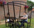 Recycled plastic 4-seater picnic table and benches with canopy 4