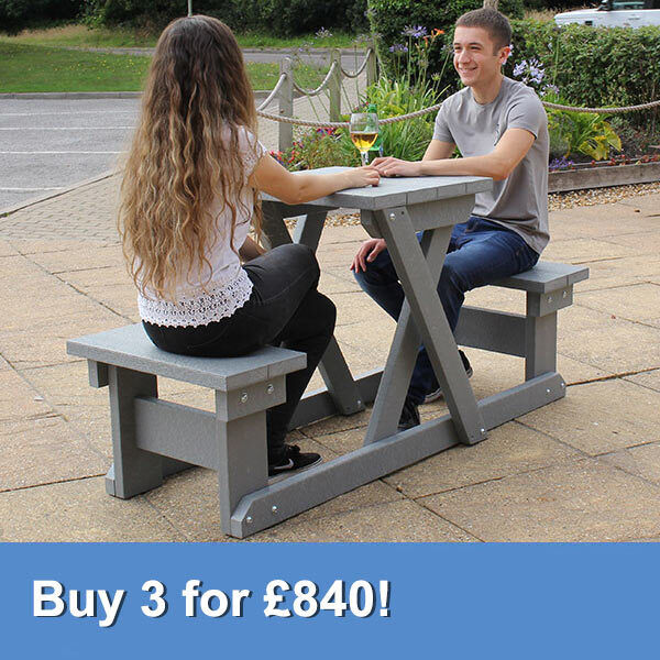 plastic two seater garden bench