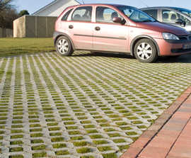 Turfstone ground reinforcement grass paving system