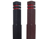 Recycled plastic square bollard with chamfer top - banded - on this page