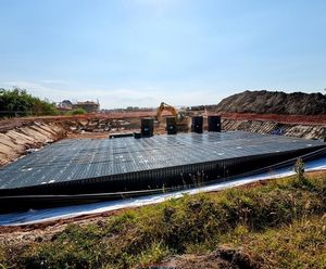 Aquacell stormwater management for housing development