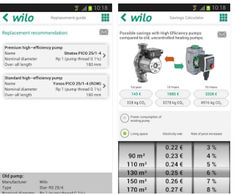 Wilo Assistant pump app for Apple and Android devices