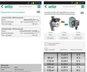 Wilo Assistant pump app for Apple and Android devices