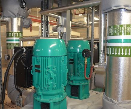 Water heating and cooling pumps for new council building