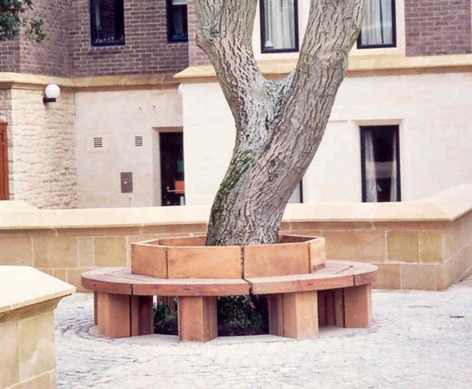 Octagonal hardwood tree seat