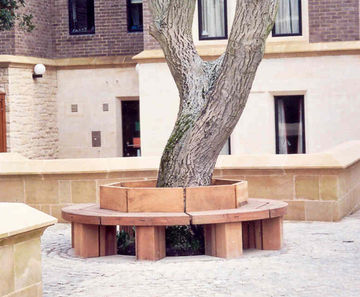Octagonal hardwood tree seat