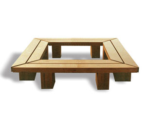 Square hardwood tree seat