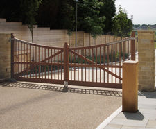 Hardwood timber entrance gates