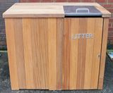 LBSH 112 square lockable hardwood litter bin - on this page