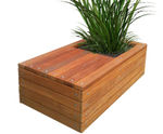 Wheeled hardwood timber planter seat