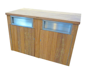 LBS 220 hardwood timber square litter bin