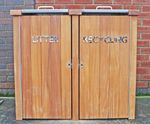 LBSH 112 hardwood timber square litter bin