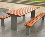 Burlington hardwood timber picnic table and bench set