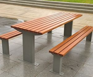 Burlington hardwood timber picnic table and bench set