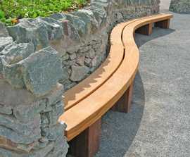 Type 2 curved hardwood timber bench