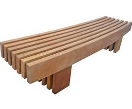 Type 8 curved hardwood timber bench