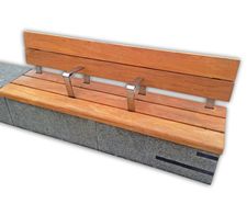 Granite and hardwood timber seat