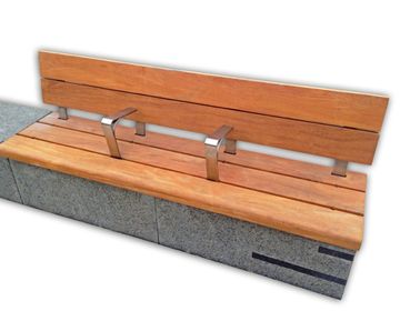 Granite and hardwood timber seat