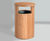 LBR 90 Round Lockable Litter Bin - hardwood outdoor waste bin 4