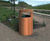 LBR 90 Round Lockable Litter Bin - hardwood outdoor waste bin 1