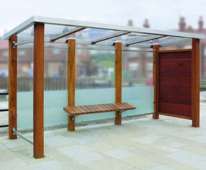 Bespoke hardwood timber and metal bus shelters