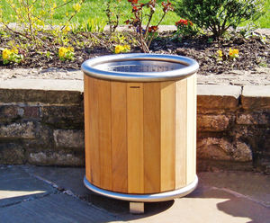 Excel hardwood and stainless steel bin