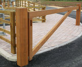 Hardwood timber boom-type swing gate - on this page