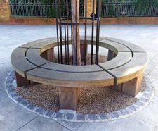Circular hardwood tree seat