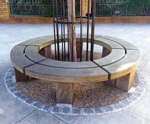 Circular hardwood tree seat